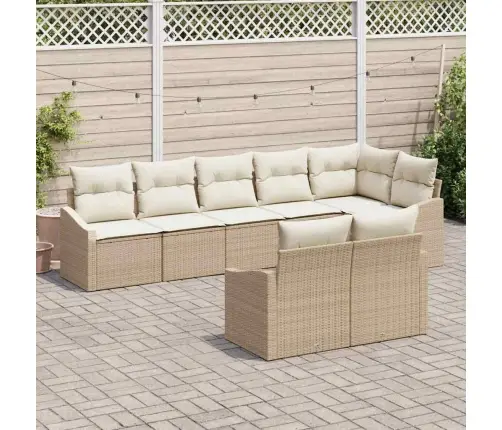 Diivanikomplekt Padjaga 8 Pcs Beež Polürotang