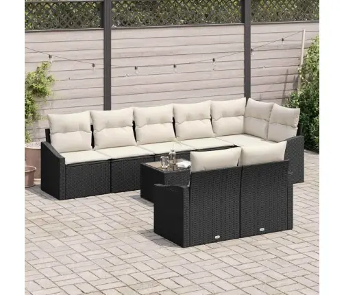 8 Sēdvietu Dārza Dīvānu Komplekts Ar Spilveniem Brūnā Poliratanā Vidaxl