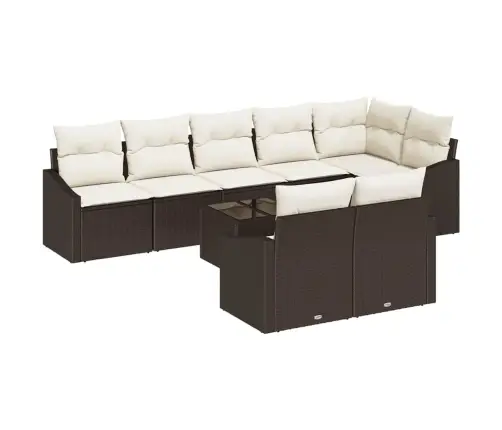 8 Daļu Dārza Dīvānu Komplekts Ar Spilveniem Pelēks Polietilēna Rotangpalma Vidaxl