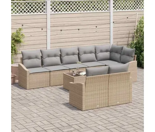 Diivanikomplekt Padjaga 9 Pcs Beež Polürotang