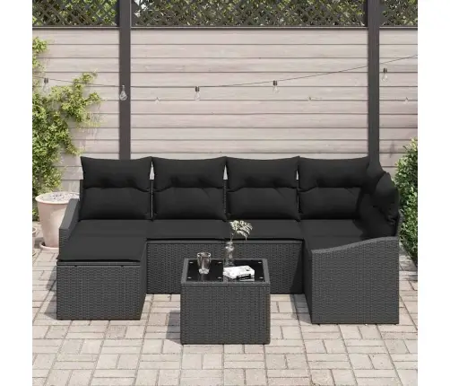 7 Veidu Dārza Dīvānu Komplekts Ar Spilveniem Beigā Poli Rotangpalma Vidaxl