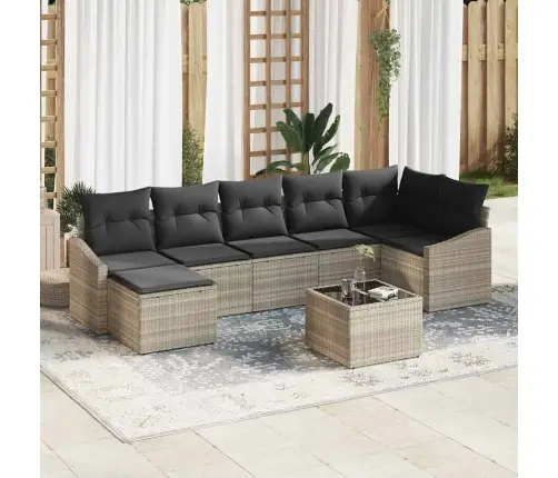 Diivanikomplekt Padjaga 8 Pcs Helehall Polürotang