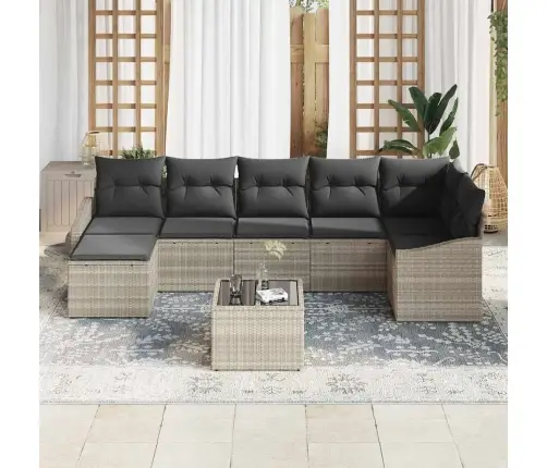 Diivanikomplekt Padjaga 8 Pcs Helehall Polürotang