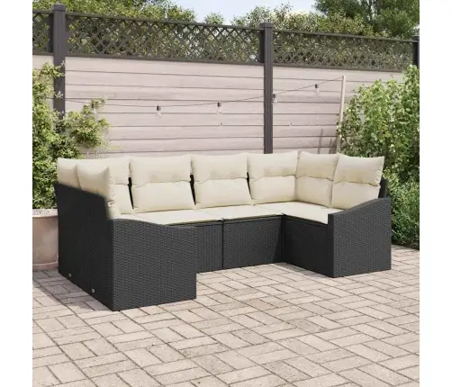 Dārza Dīvānu Komplekts 6 Pcs Melna Poliūtu Rotangpalma Vidaxl