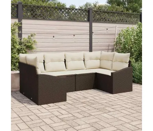 Diivanikomplekt Padjaga 6 Pcs Pruun Polürotang