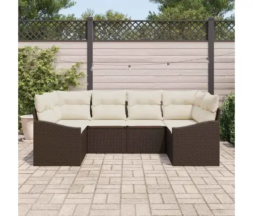 Diivanikomplekt Padjaga 6 Pcs Pruun Polürotang