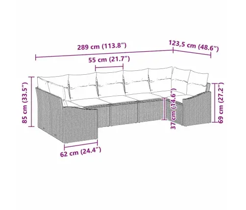 Vidaxl 7 Daļīgs Dārza Dīvānu Komplekts Ar Spilveniem Brūnā Poli Rotangpalmas Krāsā