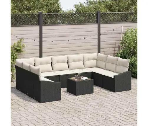 9 Daļu Dārza Dīvānu Komplekts Ar Spilveniem Brūnā Poli Rotangpalmas Vidaxl