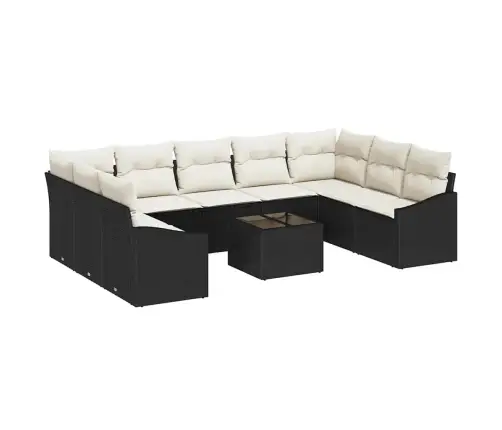 9 Daļu Dārza Dīvānu Komplekts Ar Spilveniem Brūnā Poli Rotangpalmas Vidaxl