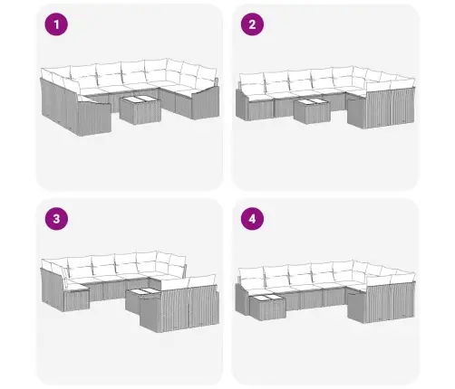 10 Daļu Dārza Dīvānu Komplekts Ar Spilveniem Pelēkā Poli Rotangpalmas Vidaxl