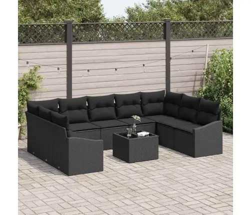 10 Gabalu Dārza Dīvānu Komplekts Ar Spilveniem Bežā Poli Rattan Vidaxl