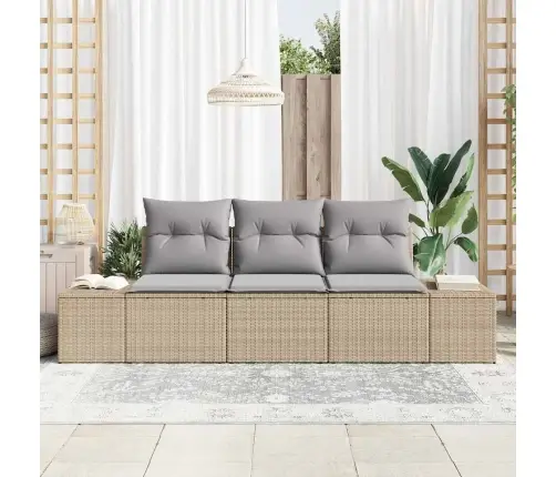 Diivanikomplekt Padjaga 3 Pcs Beež Polürotang