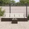 Sodo Sofų Rinkinys 5 Pcs Ruda Ir Grietinėlė 55 X 55 X 37 Cm Sodo Sofų Rinkinys 5 Pcs Ruda Ir Grietinėlė 55 X 55 X 37 Cm