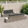 8 Daļu Dārza Dīvānu Komplekts Ar Spilveniem Pelēks Poli Rotangpalma Vidaxl