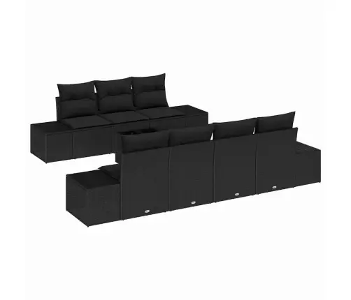 Aia Diivanikomplekt Padjaga 8 Pcs Must Polürotang