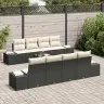 Sodo Sofų Rinkinys 7 Pcs Juoda Ir Kreminė 55 X 55 X 37 Cm
