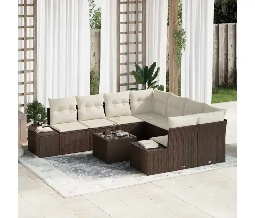 Aia Diivanikomplekt Padjaga 9 Pcs Pruun Polürotang