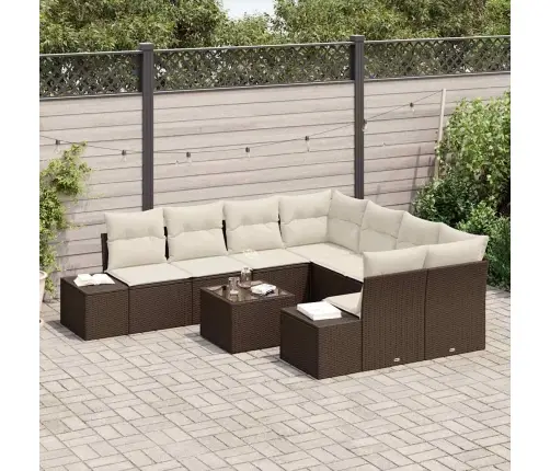 Aia Diivanikomplekt Padjaga 9 Pcs Pruun Polürotang