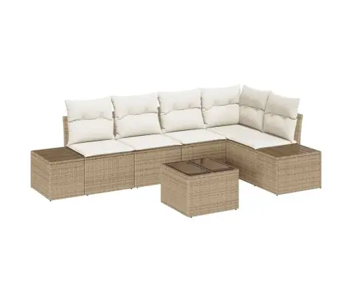 6 Gabalu Dārza Dīvānu Komplekts Ar Spilveniem Brūnā Poli Rotangpalmas Vidaxl