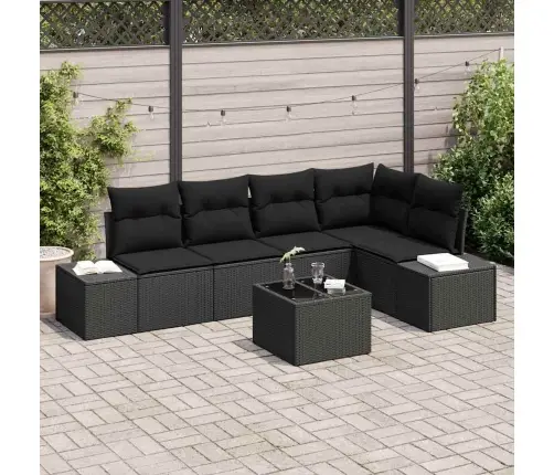 6 Gabalu Dārza Dīvānu Komplekts Ar Spilveniem, Bežā Poli Rotangpalma Vidaxl