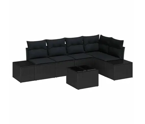 6 Gabalu Dārza Dīvānu Komplekts Ar Spilveniem, Bežā Poli Rotangpalma Vidaxl