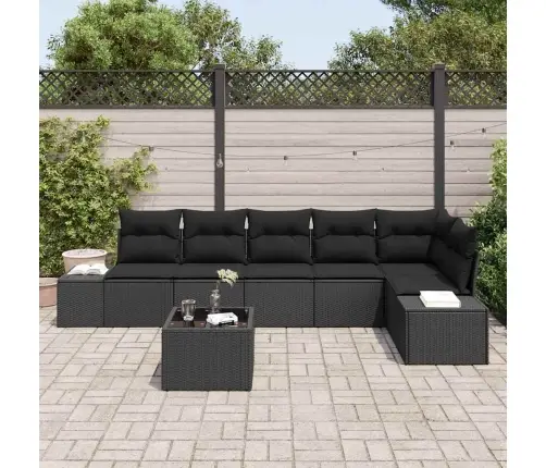 7 Gab. Dārza Dīvānu Komplekts Ar Spilveniem Bežā Poli Rattan Vidaxl