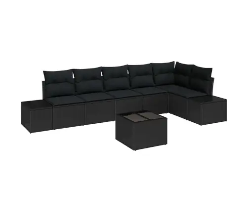 7 Gab. Dārza Dīvānu Komplekts Ar Spilveniem Bežā Poli Rattan Vidaxl