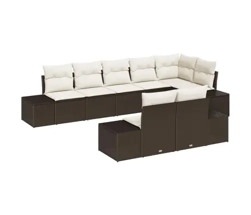 Aia Diivanikomplekt Padjaga 8 Pcs Pruun Ja Kreem Polürotang