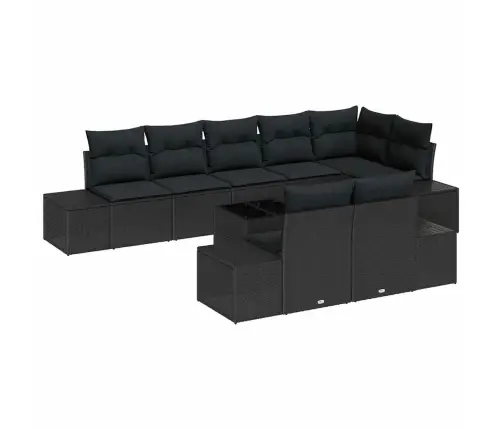 9 Daļu Dārza Dīvānu Komplekts Ar Spilveniem, Gaišs Poliratan Vidaxl