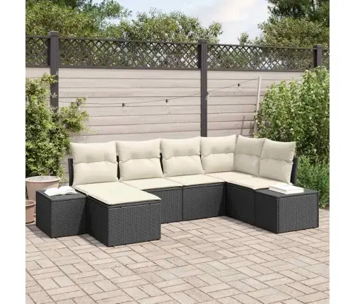 Aia Diivanikomplekt Padjaga 6 Pcs Must Ja Kreem Polürotang