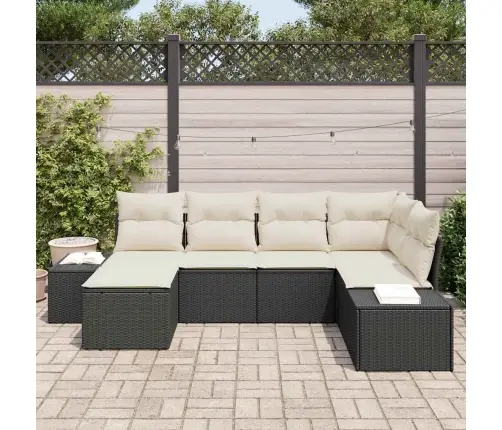 Aia Diivanikomplekt Padjaga 6 Pcs Must Ja Kreem Polürotang