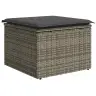 Sodo Sofų Rinkinys Su Pagalve 6 Pcs Pilka Poli Ratanas