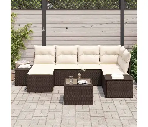 6 Daļu Dārza Dīvānu Komplekts Ar Spilveniem Pelēks Polietilēna Rotangpalma Vidaxl