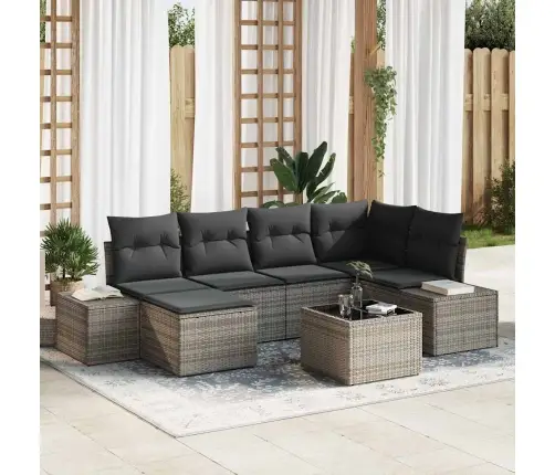 6 Gabalu Dārza Dīvānu Komplekts Ar Spilveniem Melns Poliratanas Vidaxl