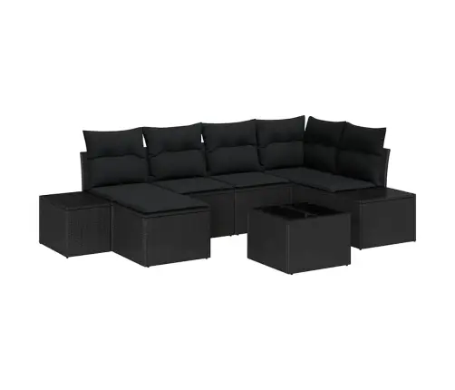 7 Gabalu Dārza Dīvānu Komplekts Ar Spilveniem Beigē Polietilēna Rotangpalma Vidaxl