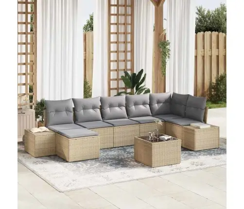 8 Gabalu Dārza Dīvānu Komplekts Ar Spilventiņiem Melnā Poli Rotangpalma Vidaxl