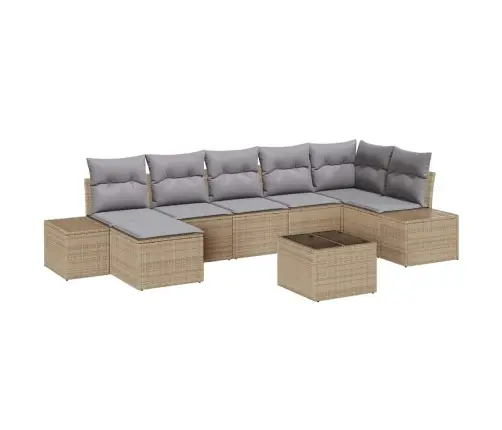 8 Gabalu Dārza Dīvānu Komplekts Ar Spilventiņiem Melnā Poli Rotangpalma Vidaxl