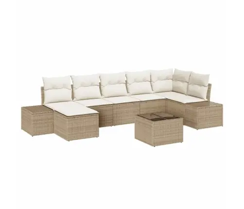 8 Sēdvietu Dārza Dīvānu Komplekts Ar Spilveniem Brūns Poliratan Vidaxl