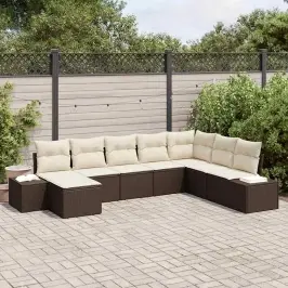 Dārza Dīvānu Komplekts Ar Spilvenu 8 Pcs 319 X 209 X 85 Cm Vidaxl