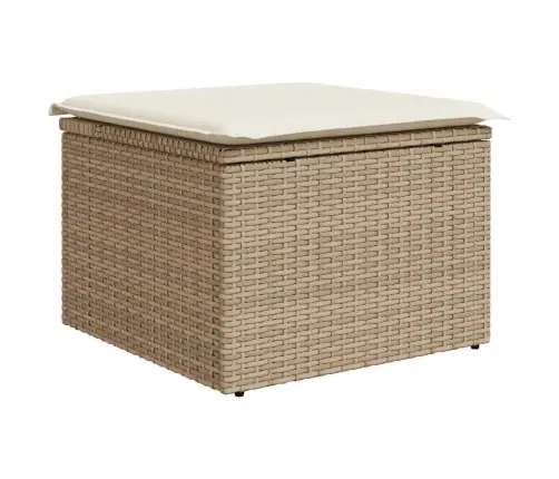Dārza Dīvānu Komplekts 8 Pcs Bēša 319 X 209 X 85 Cm Pe Rotangs Vidaxl