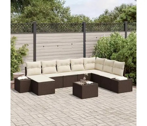 8 Daļu Dārza Dīvāna Komplekts Ar Spilveniem, Pelēkā Poli Rotangā Vidaxl