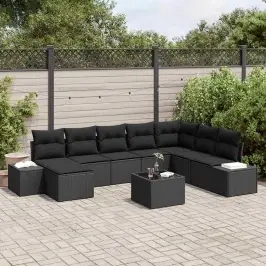 Sodo Sofų Rinkinys 9 Pcs 319 X 209 X 85 Cm Poli Ratanas