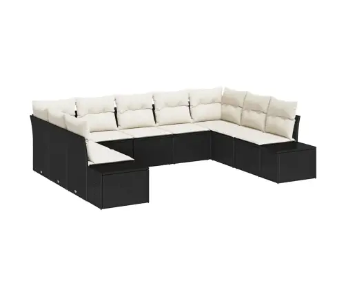 Aia Diivanikomplekt Padjaga 9 Pcs Must Polürotang