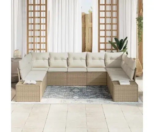 Aia Diivanikomplekt Padjaga 9 Pcs Beež Polürotang