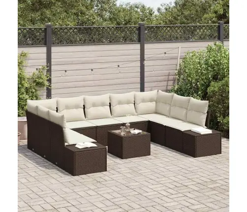 9 Daļu Dārza Dīvānu Komplekts Ar Spilveniem - Pelēks Polietilēna Rotangpalma Vidaxl