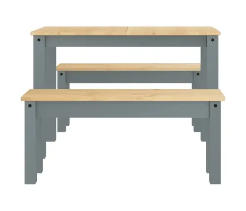 3-Daļīgs Pusdienu Mēbeļu Komplekts Panama, Pelēka Priedes Koks Vidaxl