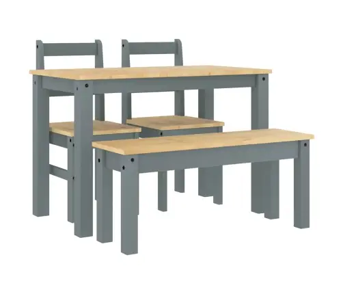 4-Daļīgs Pusdienu Mēbeļu Komplekts Panama, Pelēka Priedes Koks Vidaxl
