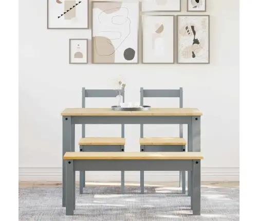 4-Daļīgs Pusdienu Mēbeļu Komplekts Panama, Pelēka Priedes Koks Vidaxl