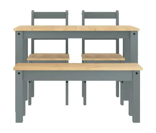 4-Daļīgs Pusdienu Mēbeļu Komplekts Panama, Pelēka Priedes Koks Vidaxl