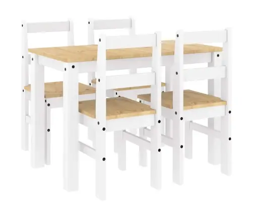 5-Osaline Söögilauakomplekt "Panama", Valge Männipuit